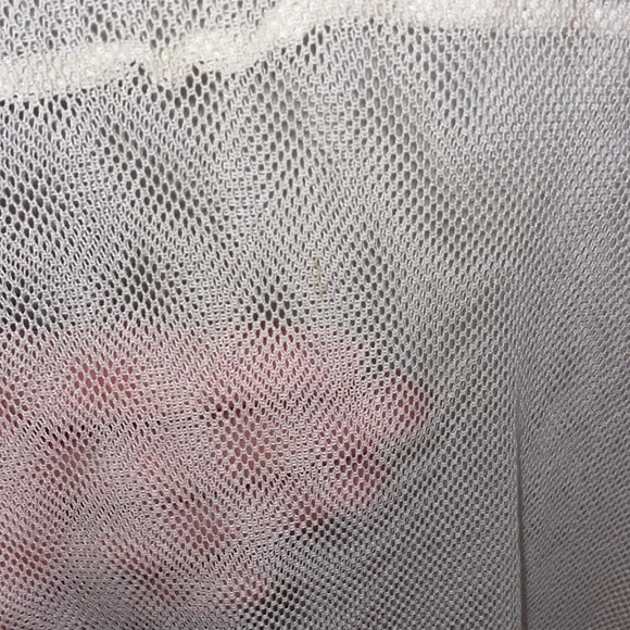 💕 SOLD Anthropologie White Mesh Top with Metal Beading - Picture 6 of 9